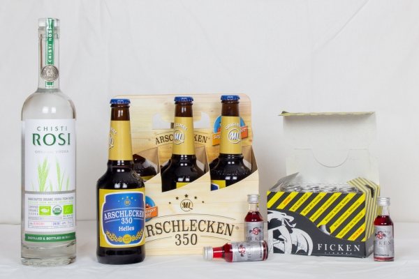 Geschenk Paket- Chisti Rosi Vodka, Arschlecken Bier, Ficken Likör